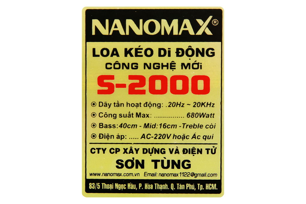 Loa kéo Karaoke Nanomax S-2000 680W