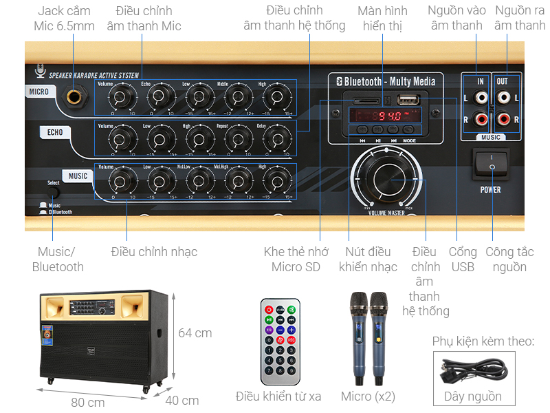 Loa điện Karaoke SuYang X-128 850 W