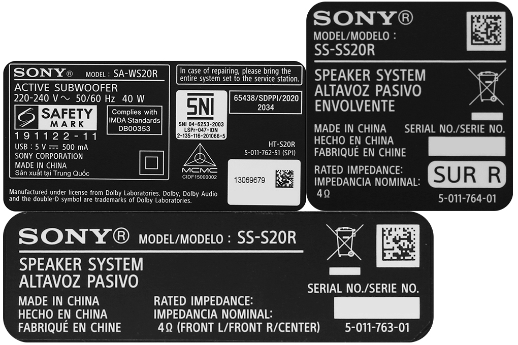 Dàn âm thanh Sony 5.1 HT-S20R 400W