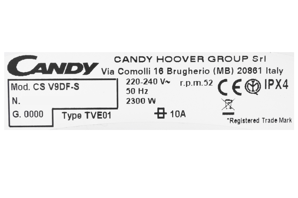 Máy sấy Candy 9 kg CS V9DF-S