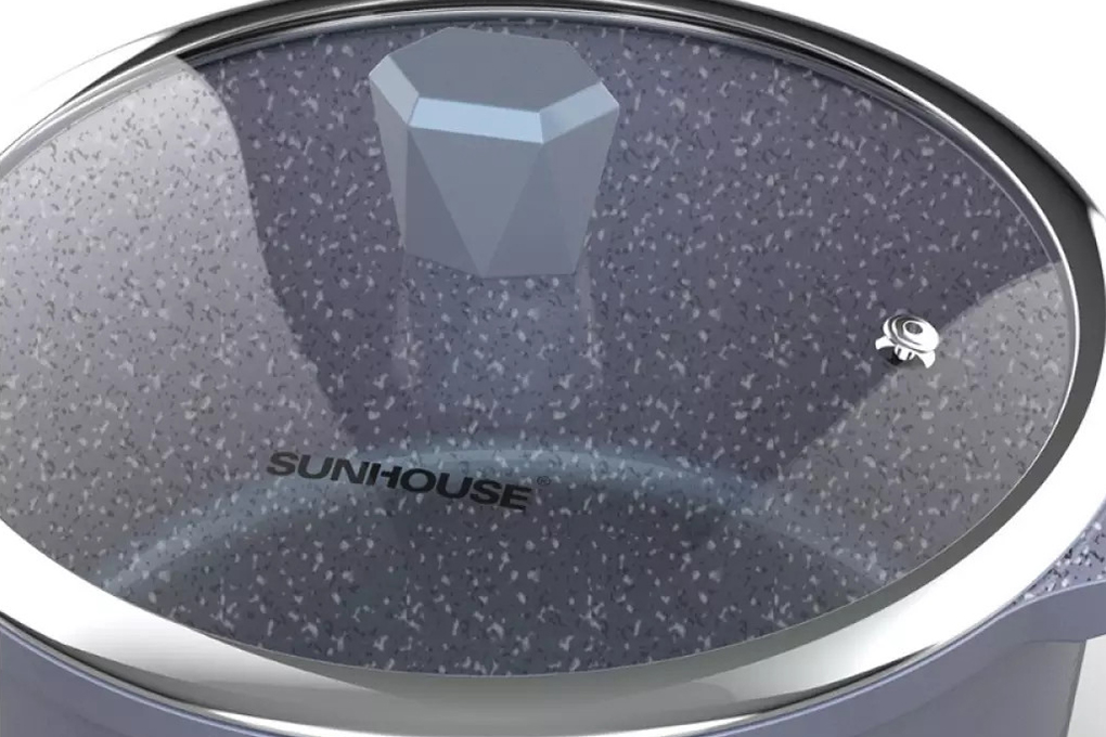 Quánh nhôm chống dính nắp kính 16cm Sunhouse SHG3116MMA