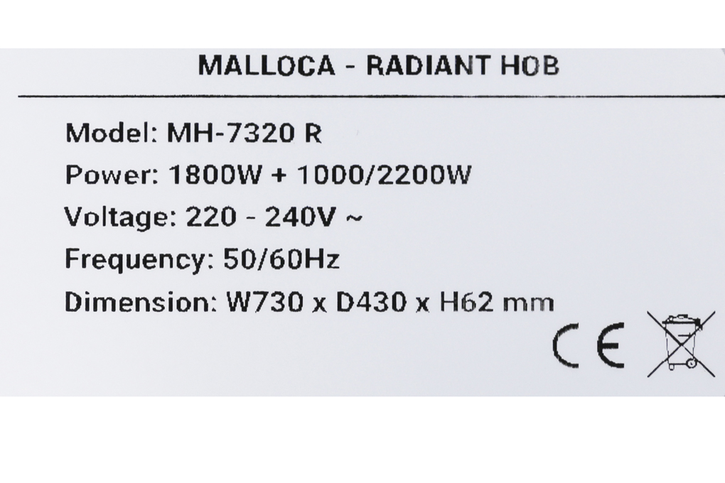 Bếp hồng ngoại đôi Malloca MH-7320R