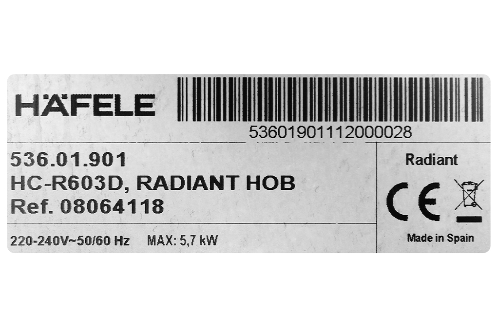 Bếp hồng ngoại âm 3 vùng nấu Hafele HC-R603D (536.01.901)