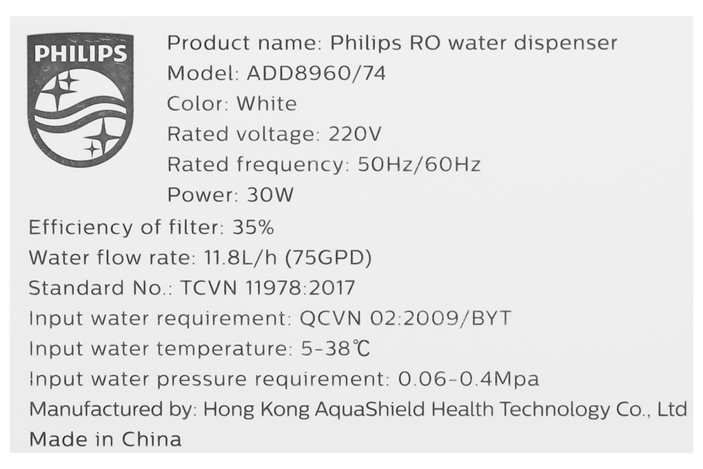 Máy lọc nước RO Philips ADD8960 8 lõi