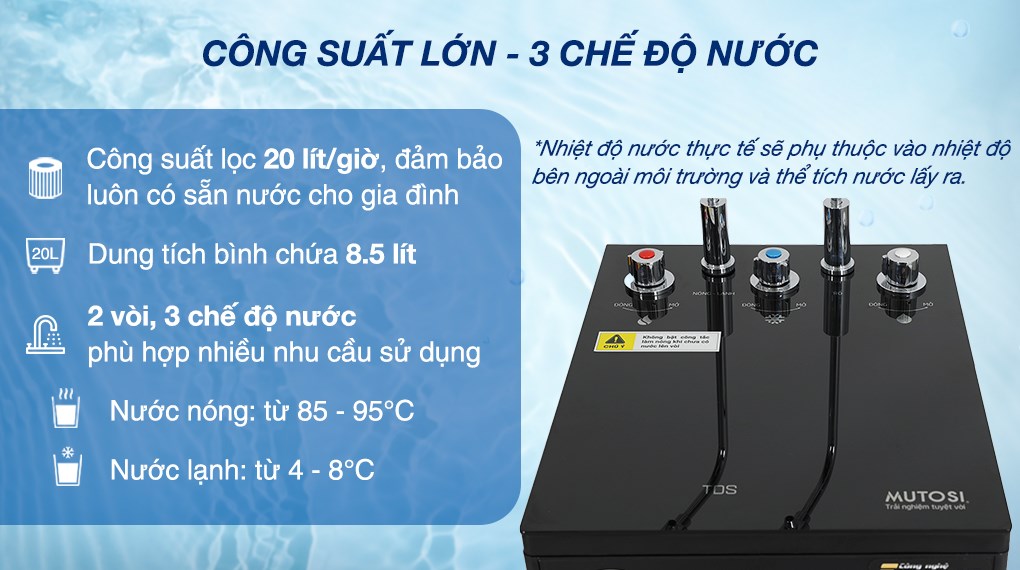 Máy lọc nước RO nóng lạnh Mutosi MP-6100HCE 10 lõi
