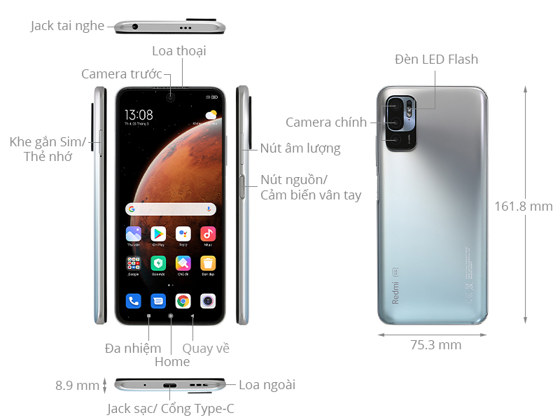 Điện thoại Xiaomi Redmi Note 10 5G 4GB