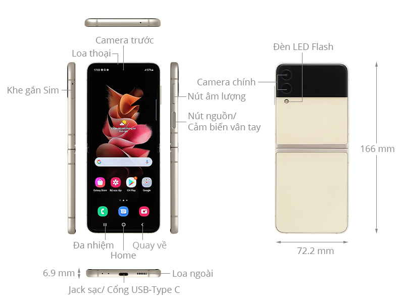 Điện thoại Samsung Galaxy Z Flip3 5G 256GB
