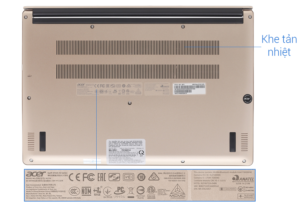 Laptop Acer Swift 3 SF315 52 38YQ i3 8130U/4GB/1TB/Win10 (NX.GZBSV.003)