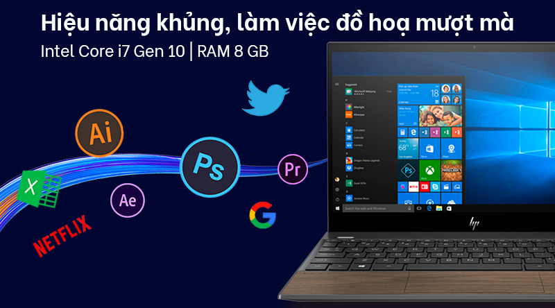 Laptop HP Envy 13 aq1057TX i7 10510U/8GB/512GB/2GB MX250/Win10 (8XS68PA)