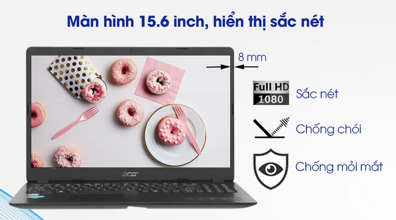 Laptop Acer Aspire A315 56 308N i3 1005G1/4GB/256GB/Win10 (NX.HS5SV.00C)
