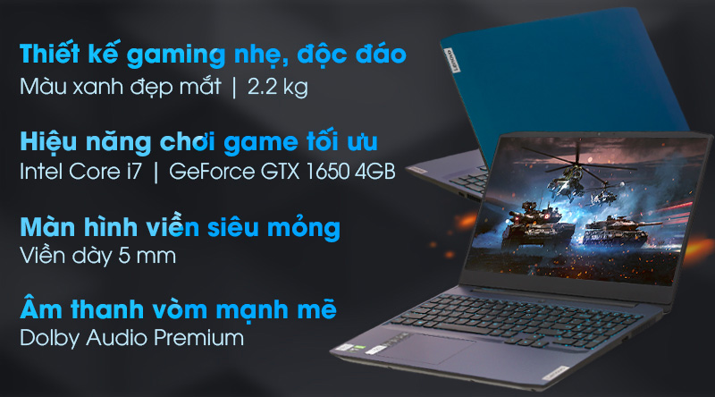 Laptop Lenovo Gaming 3 15IMH05 i7 10750H/8GB/512GB/4GB GTX1650/Win10 (81Y40068VN)