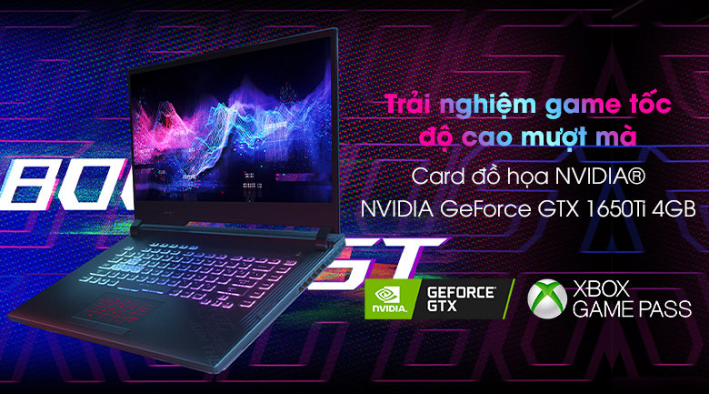 Laptop Asus Gaming Rog Strix G512 i7 10750H/8GB/512GB/144Hz/4GB GTX1650Ti/Win10 (IAL001T)