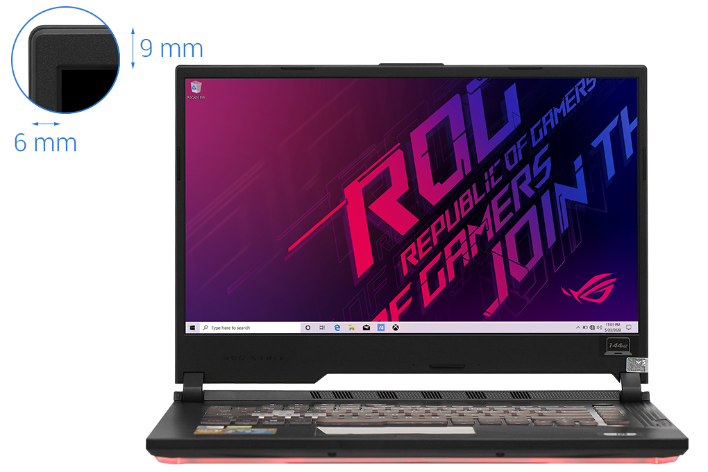 Laptop Asus Gaming Rog Strix G512 i7 10750H/8GB/512GB/144Hz/4GB GTX1650Ti/Win10 (IAL001T) chính hãng