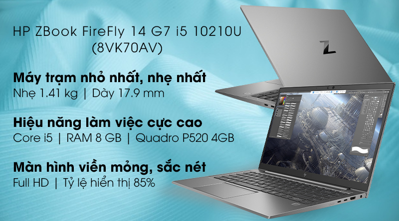 Laptop HP ZBook FireFly 14 G7 i5 10210U/8GB/256GB/4GB QuadroP520/Win10 Pro (8VK70AV)