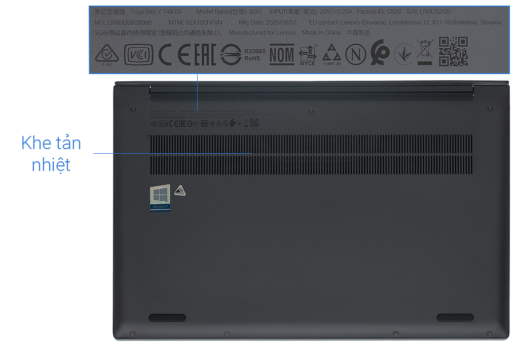 Laptop Lenovo Yoga Slim 7 14IIL05 i7 1065G7/8GB/512GB Win 10 (82A100FKVN)