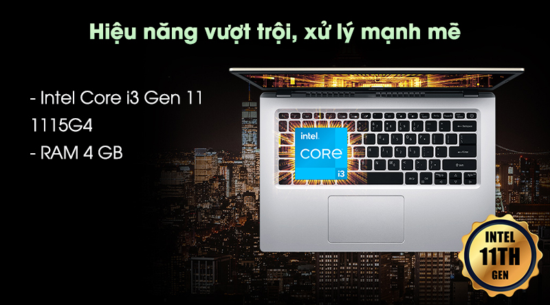 Laptop Acer Aspire 5 A514 54 33WY i3 1115G4/4GB/256GB/Win10 (NX.A23SV.00J)