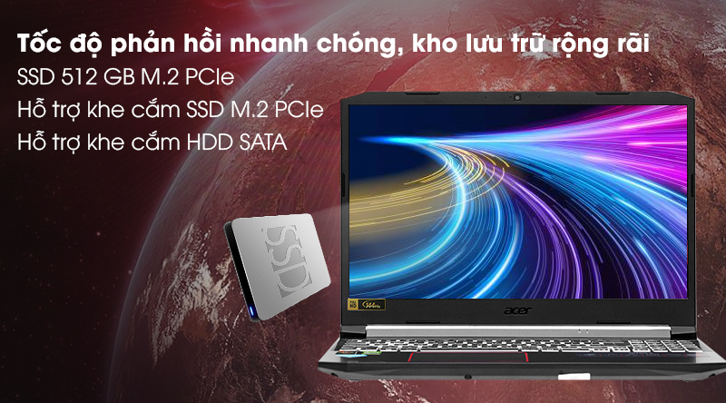 Laptop Acer Nitro AN515 44 R9JM R5 4600H/8GB/512GB/4GB GTX1650/144Hz/Win10 (NH.Q9MSV.003)