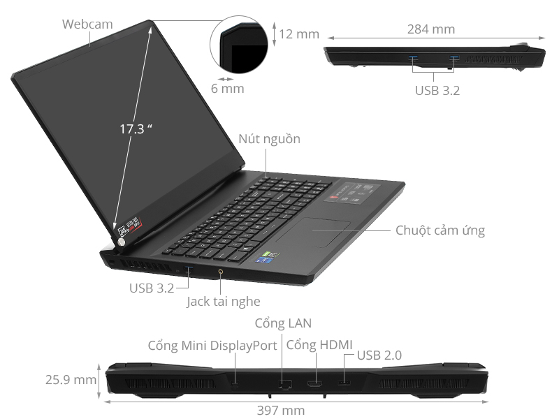 Laptop MSI Gaming GP76 11UG i7 11800H/16GB/1TB SSD/8GB RTX3070/240Hz/Balo/Chuột/Win10 (435VN)