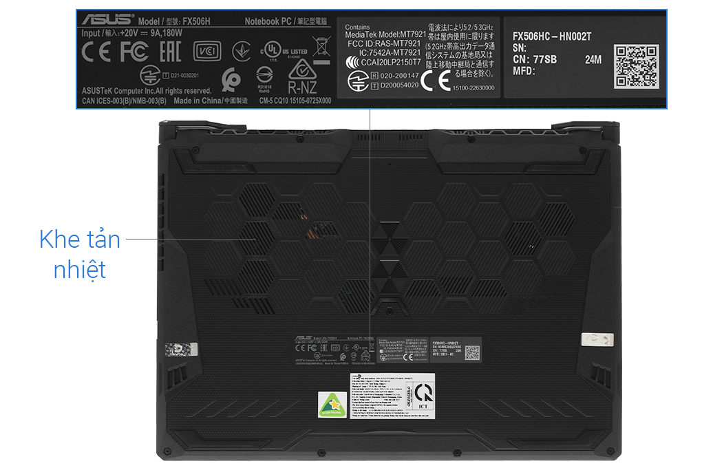 Laptop Asus TUF Gaming FX506HC i5 11400H/8GB/512GB/4GB RTX3050/144Hz/Win10 (HN002T)