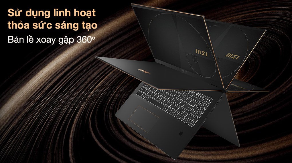 Laptop MSI Summit E16 Flip i7 1195G7/16GB/1TB SSD/4GB RTX3050/120Hz/Touch/Pen/Túi/Office365F/Win10 (082VN)