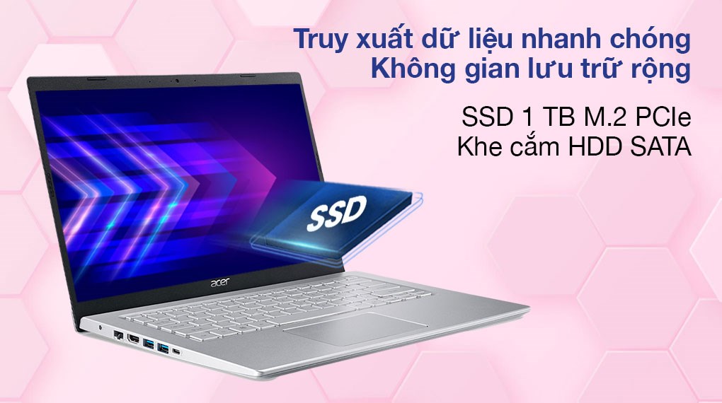 Laptop Acer Aspire A514 54 53T8 i5 1135G7/8GB/1TB SSD/Win10 (NX.A2ASV.006)