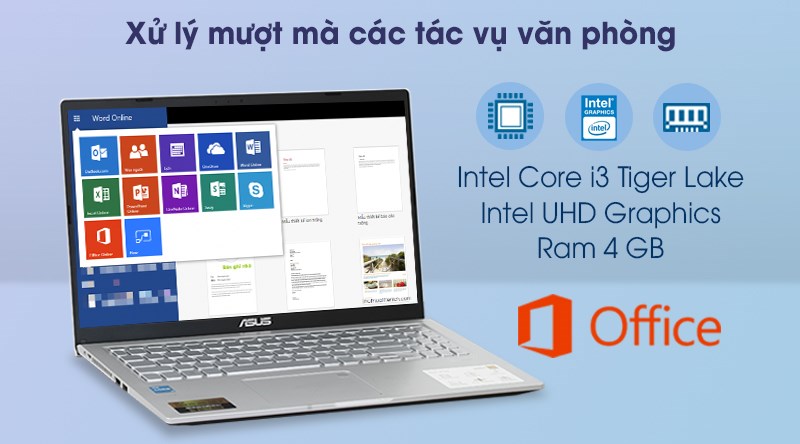 Laptop Asus VivoBook X515EA i3 1115G4/4GB/256GB/Win10 (BQ994T)