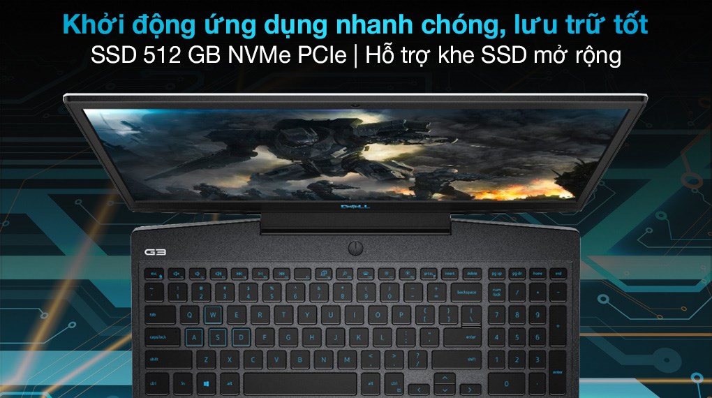 Laptop Dell Gaming G3 i7 10750H/16GB/512GB/6GB GTX1660Ti/120Hz/Win10 (P89F002G3500B)