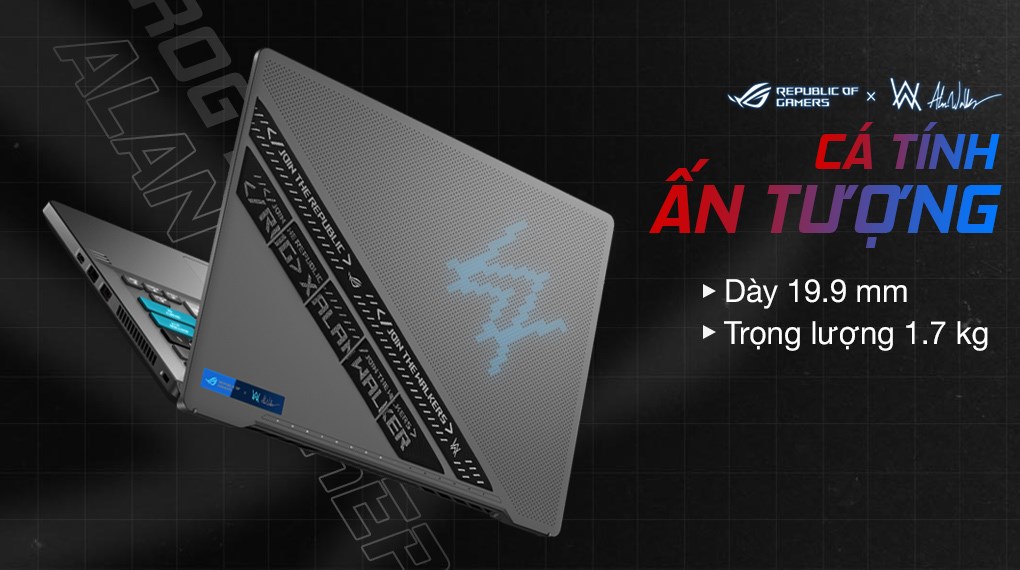 Laptop Asus ROG Zephyrus G14 Alan Walker GA401QEC R9 5900HS/16GB 1TB/4GB RTX3050Ti/120Hz/Túi/Win10 (K2064T)