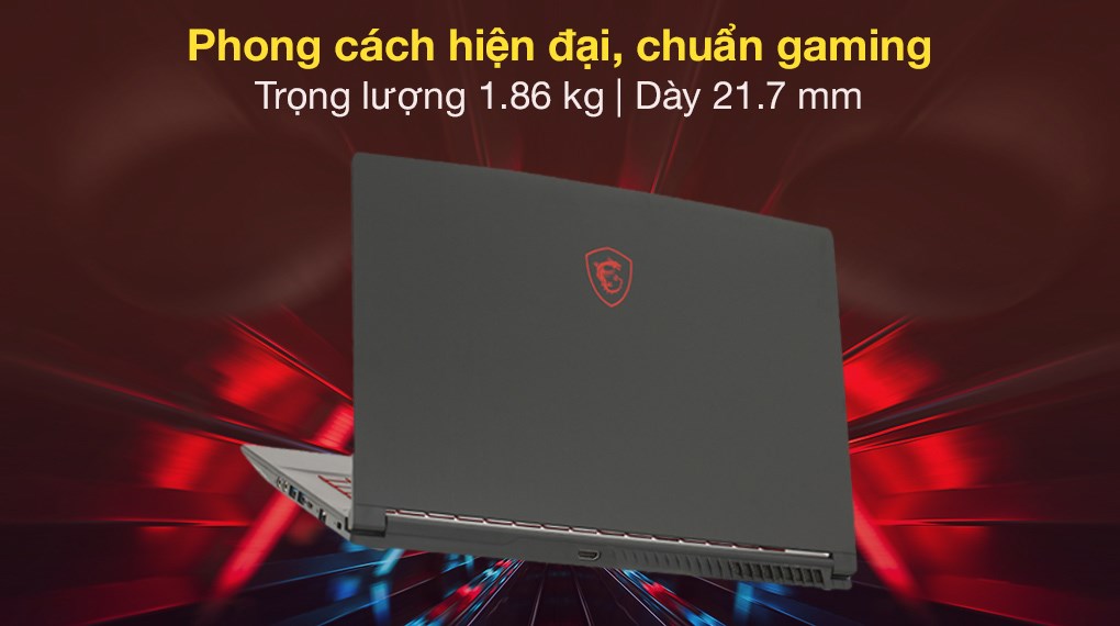 Laptop MSI Gaming GF63 Thin 10SC i7 10750H/8GB/512GB/4GB GTX1650 Max-Q/144Hz/Balo/Chuột/Win10 (480VN)