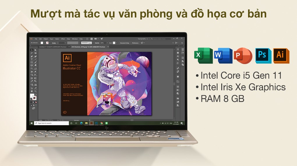 Laptop HP Envy 13 ba1536TU i5 1135G7/8GB/512GB/Win10 (4U6M5PA)