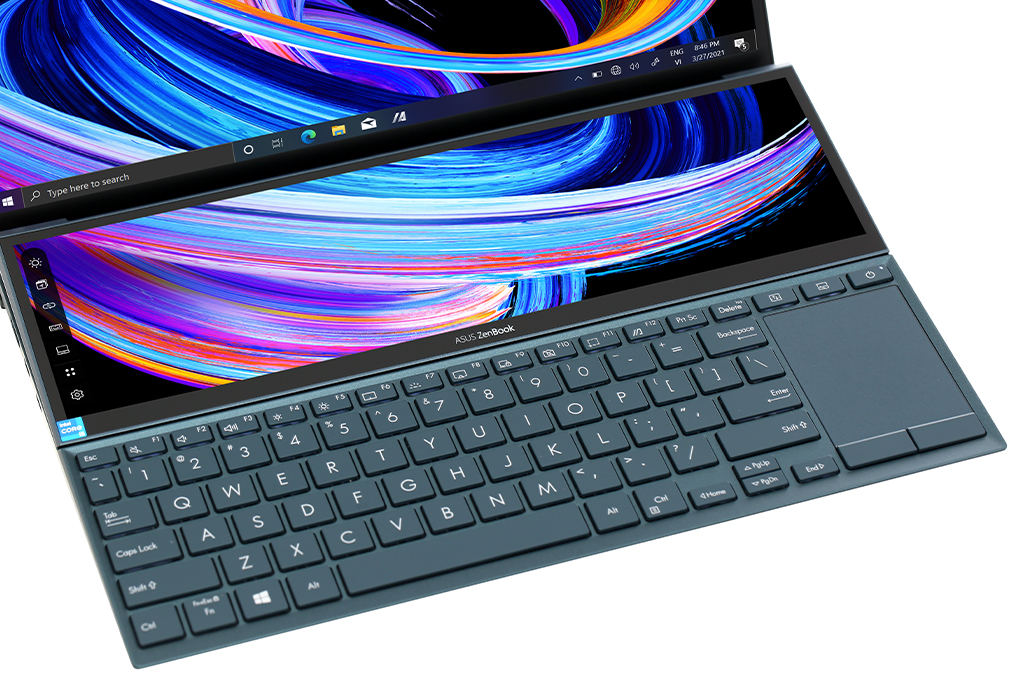 Laptop Asus ZenBook Duo UX482EA i5 1135G7/8GB/512GB/Touch/Pen/Túi/Stand/Win10 (KA274T) chính hãng