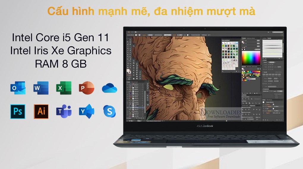 Laptop Asus ZenBook Flip UX363EA i5 1135G7/8GB/512GB/Touch/Pen/Cáp/Túi/Win10 (HP532T)