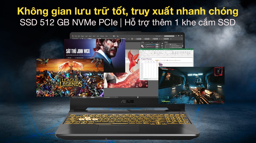 Laptop Asus TUF Gaming FX506HCB i5 11400H/8GB/512GB/4GB RTX3050/144Hz/Win11 (HN1138W)