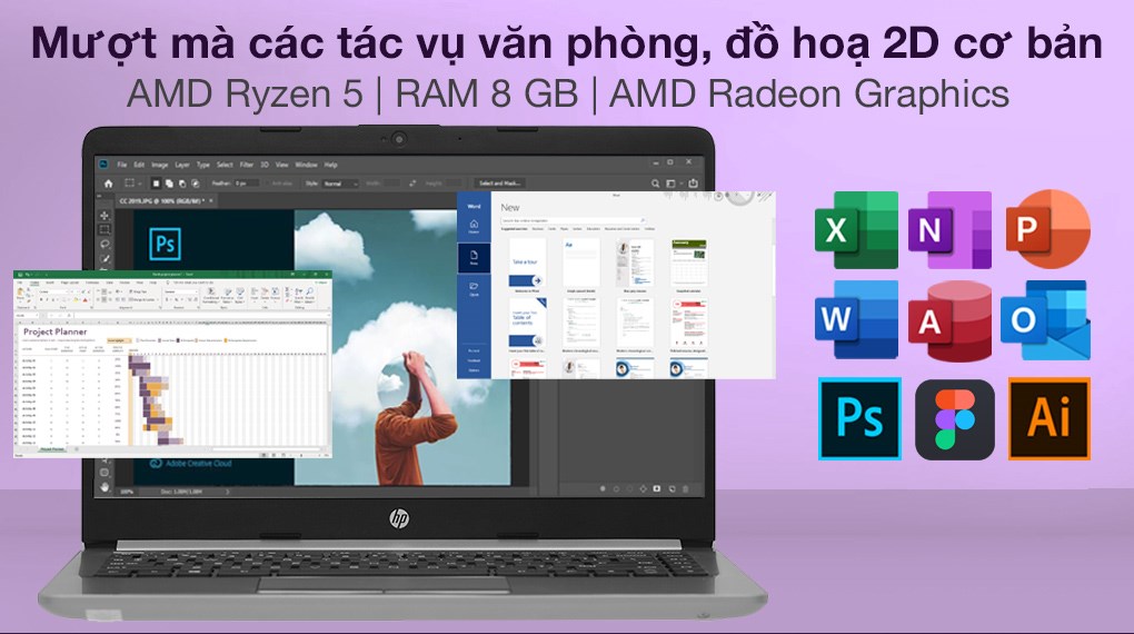Laptop HP 245 G8 R5 5500U/8GB/512GB/Win10 (53Y24PA)