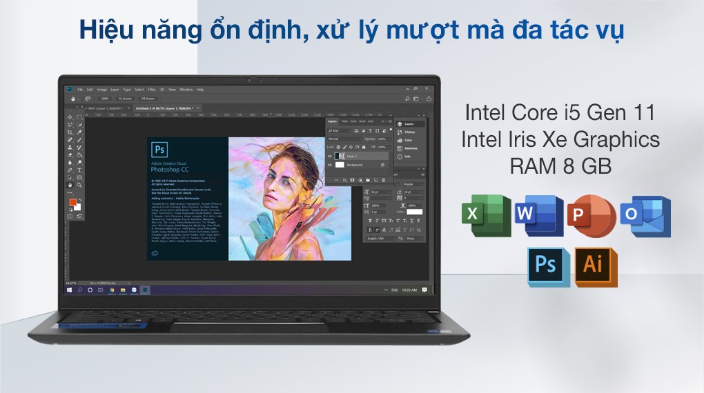 Laptop Dell Vostro 5410 i5 11320H/8GB/512GB/Office H&S/Win11 (V4I5214W1)