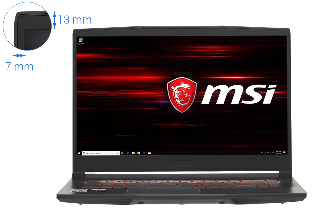 Mua laptop MSI Gaming GF63 Thin 10SC i7 10750H/8GB/512GB/4GB GTX1650 Max-Q/Win10 (813VN)