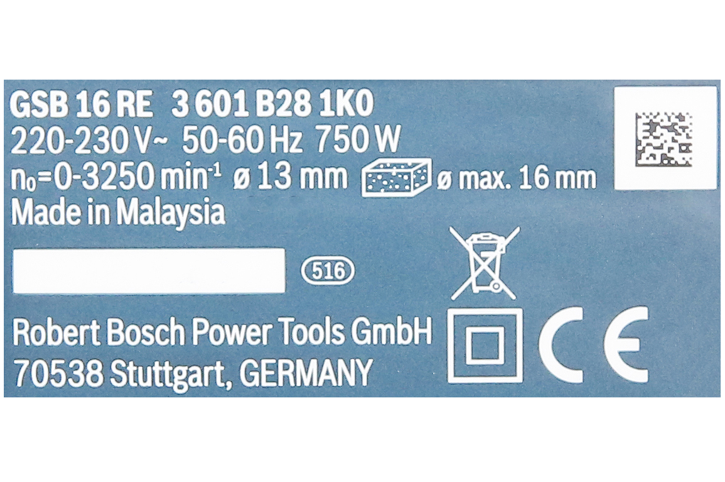 Máy khoan động lực điện Bosch GSB 16 RE 750W