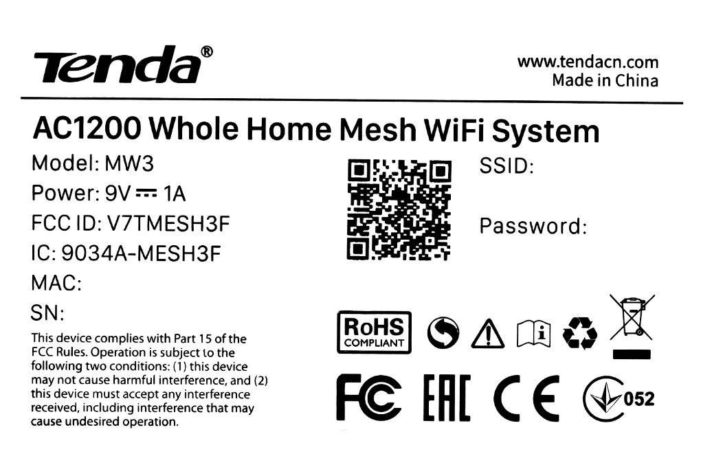 Router Wifi Mesh Chuẩn AC1200 Tenda Nova MW3