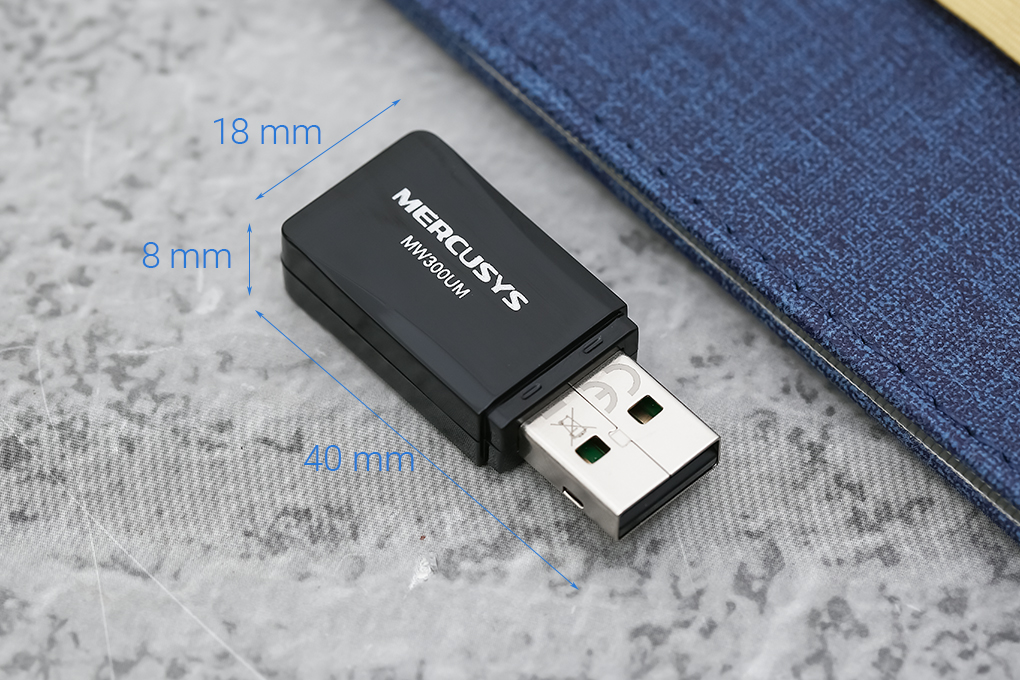 USB Wifi 300 Mbps Mercusys MW300UM Đen