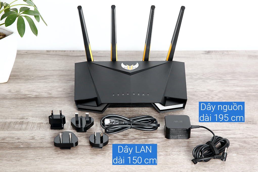 Bộ Phát Sóng Wifi Router Chuẩn Wifi 6 AX3000 Asus TUF-AX3000 Gigabit Đen