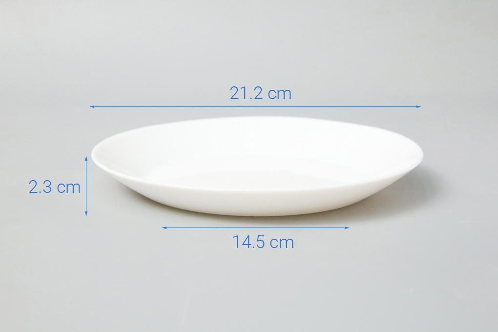 Dĩa cạn thủy tinh trắng 22 cm DMGK NNP85T