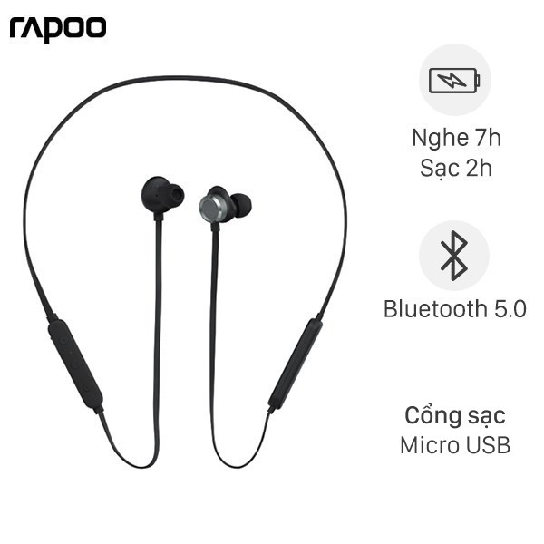 Tai nghe Bluetooth Rapoo S150 Đen