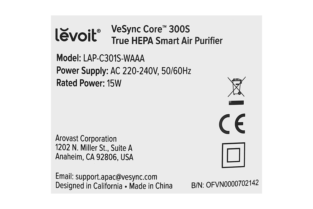 Máy lọc không khí Levoit Core 300s