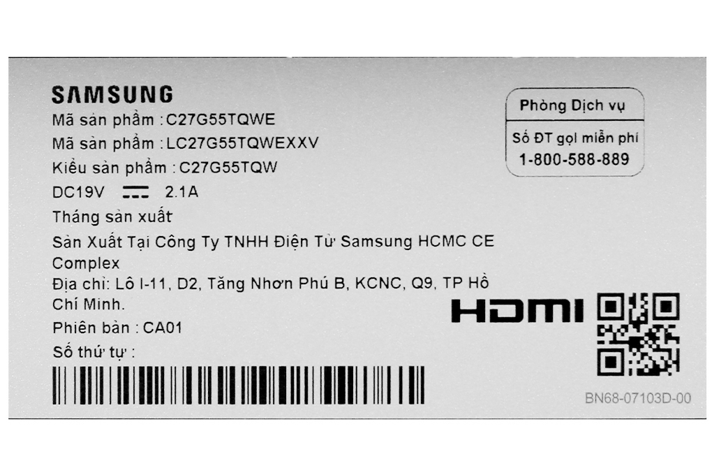 Màn hình máy tính Samsung LCD Gaming 27 inch WQHD (LC27G55TQWEXXV)