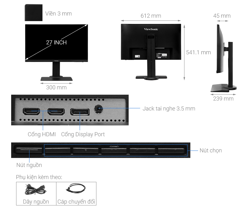 Màn hình máy tính Viewsonic LCD Gaming XG2705 27 inch 2K 144Hz 1ms