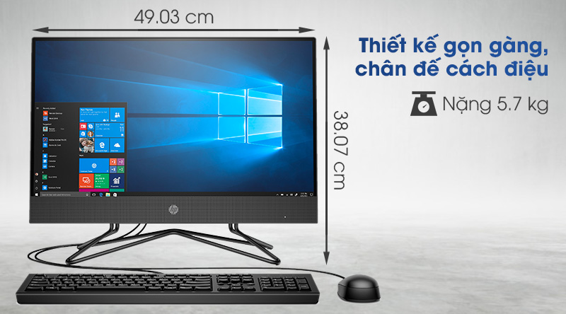 HP 205 Pro G4 AIO R5 4500U/8GB/256GB/21.5 inch Full HD/Bàn phím/Chuột/Win10 (31Y60PA)