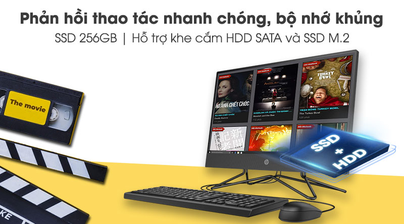 HP 200 Pro G4 AIO i5 10210U/8GB/256GB/21.5 inch Full HD/Bàn phím/Chuột/Win10 (2J861PA)
