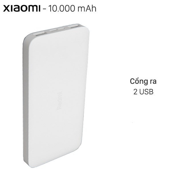 Pin sạc dự phòng Polymer 10.000mAh Xiaomi Redmi Type C VXN4286GL Trắng