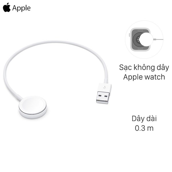 Cáp sạc không dây Apple Watch Magnetic 0.3m Apple MX2G2 Trắng