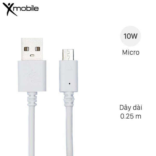 Cáp Xmobile Micro USB 25 cm